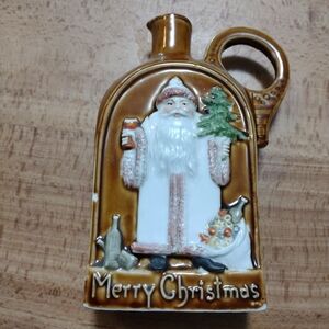 Vintage Santa Claus Porcelain Hertwig German 1920 Nip Bottle/ No Stopper